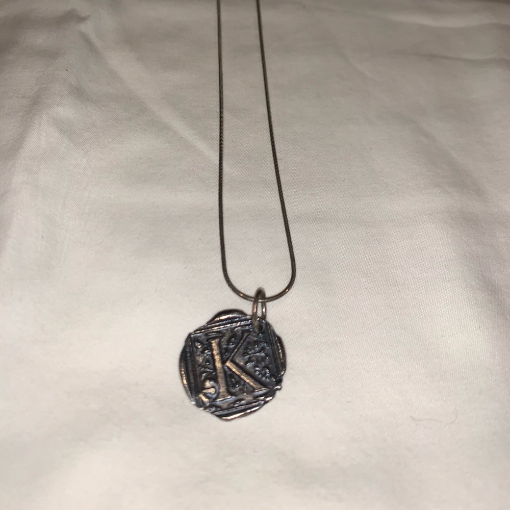 Stamped K necklace